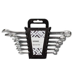 Amazon Brand - Solimo Carbon Steel Combination Spanner Set (Pack of 6)