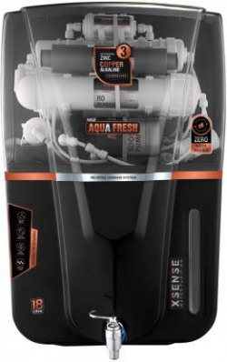 Aqua Fresh Smoke Audi 18 ltr drink pure 18 L RO + UV + UF + TDS + ALK + Copper Water Purifier(Smoke, Black)