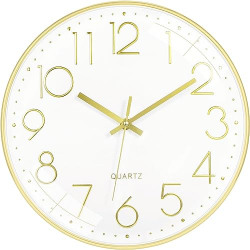 Rylan Wall Clock 12 Silent Quartz Decorative Latest Wall Clock Non-Ticking Classic Clock Battery Operated Round Easy to Read for Room/Home/Kitchen/Bedroom/Office/School/*