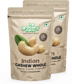 Grocery Farm Indian Cashew Whole - Premium Raw, Handpicked Natural Kaju Cashews(2 x 200 g)