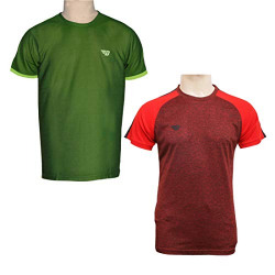 BHAJJI CRICKET SET OF 2 T-SHIRTS SIZE 36 (B-022 MEHROON AND B-097 GREY)