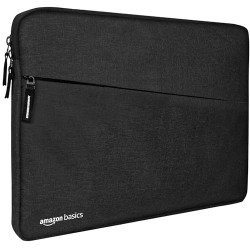 Amazon Basics Laptop Bag Sleeve Case Cover Pouch for Men & Women | 14.1 Inch Laptop/MacBook, Office/College Laptop Bag | Side Handle | Multiple Pockets | Water Repellent | Shock Absorber (Black)