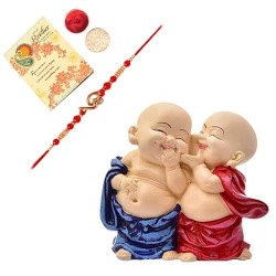 ARCHIES Rakhi for Brother on Rakshabandhan | Laughing Buddha Combo Set with 1 Special Rakhi for Bhaiya/Bro/Bhai with Card AR-IDOL18