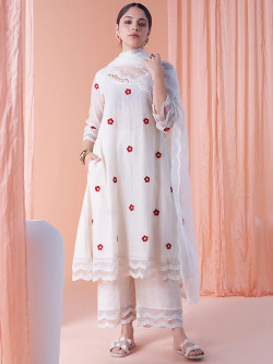 KALINI Floral Embroidered Kurta With Palazzos