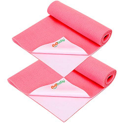 OYO BABY 100% Waterproof Polycotton Toddler Baby Dry Sheet, Extra Absorbent Infant Bed Sheet for New Born & Toddler Babies, Baby Bed Protector for Toddler Kids, Medium Size, 100 X 70 cm, Salmon Rose