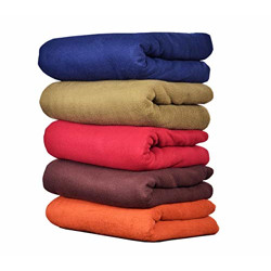 GOYAL'S Plain Fleece Double Bed All Season Blanket/Comforter/Dohar, 250 Thread Count - Pack of 5 (87x85 Inch, 5 Colours) (Plain, Double Bed) (Plain, Double Bed)