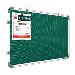 YAJNAS 60x90 CM (2x3 Ft) Premium Material Notice Pin-up Board/Pin-up Board/Soft Board/Bulletin Board/Pin-up Display Board for Office, School and Home, (60x90 CM, Green (Pack of 1))