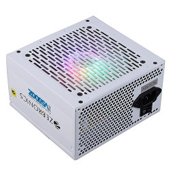 ZEBRONICS VS500Z 500W Non Modular Premium Power Supply with Silent 120mm RGB Fan, Long Flat Cables, PCIe x 1, SATA x 4, 12V 32A (Max.), Over Voltage/Short Circuit Protection(White)