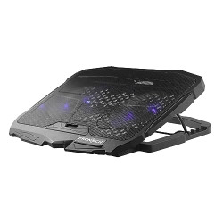 FRONTECH USB Powered Laptop Cooling Pad, 120mm Dual Fans, 3 Adjustment Levels, Super Silent, Iron Mesh, Suitable for Laptops Upto 15.6 Inches, Size - 40cmx28.3cmx3.5cm (CP-0002, Black)