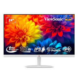 ViewSonic 24 Inch Full HD IPS White Slim Monitor with 100Hz,1ms, AMD Free Sync, 3 Side Bezel Less, Dual Speaker, Wall Mount, Eye-Care, Flicker Free, Srgb105%,HDMI, VGA - VA2432-MH-W