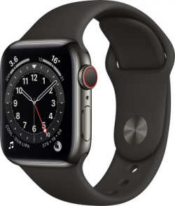 Apple Watch Series 6 GPS + Cellular(Black Strap, Regular)