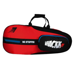 Whackk Drive Red Blk |Unisex Lightwieght Stylish Tennis Badminton Squash Shuttle Equipment Kit Bag Cover |Spacious Compartments | Sports Bag | Carry as Backpack & Duffel |Racket Ten-6 Badminton-8