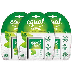 Equal Stevia Plant-Based 100% Natural Sweetener | Sugar Free | Diabetic Friendly | Vegan & Keto Friendly | 300 Tablets | Pack of 1 (Pack of 3)