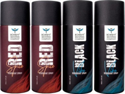 BOMBAY SHAVING COMPANY Red Spice & Black Vibe 150ml x 4 Combo Deodorant Spray - For Men(600 ml, Pack of 4)