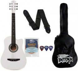 intern INT-38C-WH Acoustic Guitar Linden Wood Rosewood Right Hand Orientation(White)