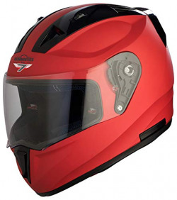 Steelbird SA-1 7Wings Aeronautics ISI Certified Full Face Helmet for Men and Women (Large 600 MM, Matt Sport Red with Clear Visor)