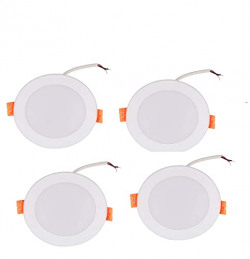Hosper Pvc Plastic Concealed Light Aqua - Round (Green, 6 Watt, Pack of 4)