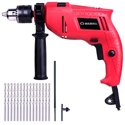Buildskill Professional DIY Reversible BGSB13RE Hammer Drill Machine with 15 Bits Hammer Drill (13 mm Chuck Size, 500 W)
