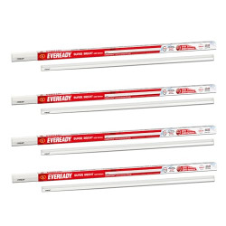 Eveready 20W LED Batten | Highly Efficient | 100lm/W | Fire Retardant PC Body | Lasts Upto 25000 Hours | Pack of 4 | 4kV Surge Protection | BIS Approved | Made in India | White, Cool Day Light
