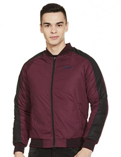 The Indian Garage Co Men's Slim Fit Jacket (0521-JKT-204-04_Wine Red L)