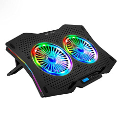 Ant Esports NC280 RGB Gaming Notebook Cooler, 10 - 17 + Gaming Laptop Cooling Pad for PC + USB Powered Fan + Very Stable and Silent + Compatible Mac and PS5/PS4 - New 2022