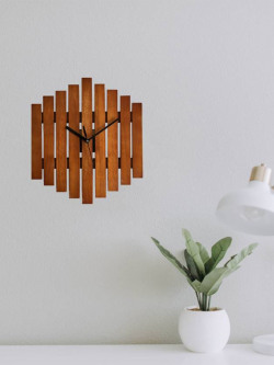 Crimson Knot Brown Contemporary Geometric Handcrafted Wall Clock