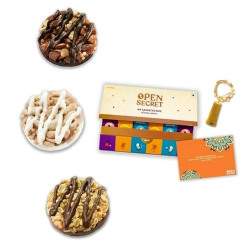 Open Secret Gift Hamper with Chocolate Cookies | Greeting Card and 12 Assorted Cookies | Gifts Hamper for Girlfriend, Boyfriend, & Love | Gift for Him/Her | Zero Refined Sugar | Gluten Free