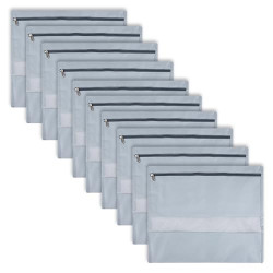 Kuber Industries Pack of 10 Single Saree Bags | Clothes Bags for Storage | Non-Woven Wardrobe Organizer | Mesh Window Cloth Storage Bags Set | Single Packing Saree Bags | Plain | Gray
