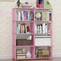Kybero Metal Semi-Open Book Shelf(Finish Color - Pink, DIY(Do-It-Yourself))