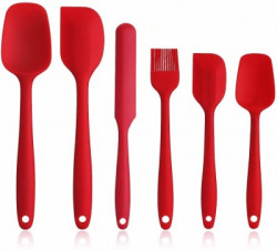 INKULTURE Silicone Spatula Sets of 6 Pcs Made of 100% Food Grade Silicone One Piece Design Seamless Heat-Resistant Spatula Perfect for Spatula Cooking, Baking and Mixing Rubber Spatula(Pack of 6)