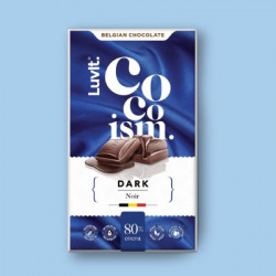 LuvIt Cocoism Belgian Dark Chocolates | 80% Dark Noir|Decadent, Intense, Rich|Vegan | Bars(90 g)