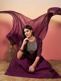 Indo Era Embroidered Kurta with Trousers & Dupatta