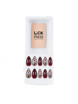 LICK 12 PCS ANIMAL PRINT ACRYLIC REUSABLE PRESS ON NAILS WITH APPLICATION KIT