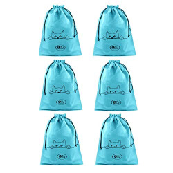 Lify Travel Shoe Bags, Portable Travel Shoe Tote Bags - Packing Organizers for Men and Women- Plain- Pack of 6 Piece