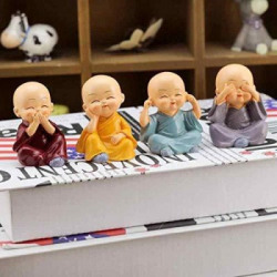 TIED RIBBONS Monk Figurines Showpiece for Home, Office Decoration Decorative Showpiece - 5 cm(Polyresin, Multicolor)