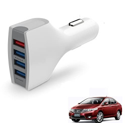 Kozdiko USB Car Fast Charger 4 Ports Multi Sockets 36W 4.1 Charger All Andriod & i-Os Smartphones for Honda City Ivtec(2010-2014)