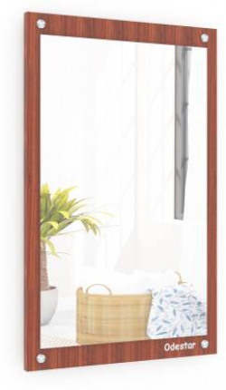 Odestar Odestar DT Dressing Wall Hanging Mirror for Living Room Bedroom Wall Mounted Engineered Wood Dressing Table(Finish Color - , CLASSIC WALNUT, DIY(Do-It-Yourself))
