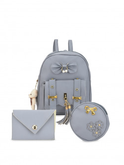 MEHNAM Leather Shopper Shoulder Bag with Applique Detail