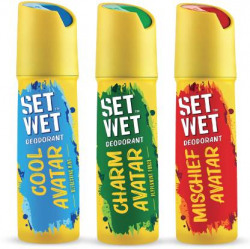 SET WET Cool, Charm and Mischief Avatar Deodorant Spray - For Men(450 ml, Pack of 3)