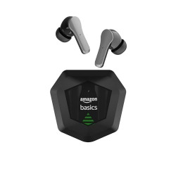 Amazon Basics True Wireless in-Ear Earbuds with Mic, up to 50 ms Low-Latency Gaming Mode, Touch Control, IPX5, Bluetooth 5.3, up to 50 Hours of Play Time, Voice Assistance and Fast Charging (Black)
