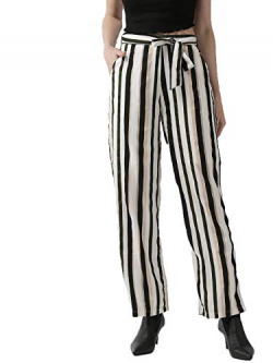 Style Quotient Women's Relaxed Pants (SS19SQRUNA_OLBL_Olive & Black_26)