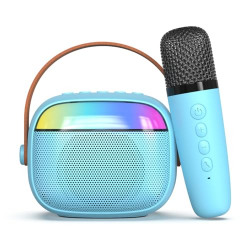 pTron Newly Launched Fusion Smart 10W Mini Bluetooth Speaker with Wireless Karaoke Mic, 10Hrs Playtime, RGB Lights, Voice Effects, Multi-Play Modes BT5.3/TF Card/USB & Type C Fast Charging Port (Blue)