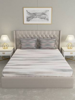 Raymond Home 144 TC Cotton Double Abstract Flat Bedsheet(Pack of 1, Grey)