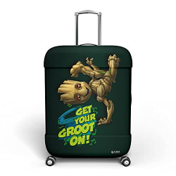KUBER INDUSTRIES MARVEL I AM GROOT LUGGAGE COVER|POLYESTER TRAVEL SUITCASE COVER|WASHABLE|STRETCHABLE SUITCASE PROTECTOR|18-22 INCH|SMALL (GREEN)