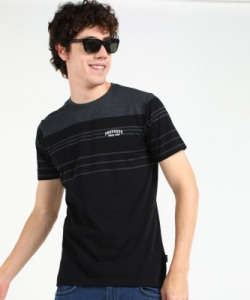 PROVOGUE Striped Men Round Neck Multicolor T-Shirt