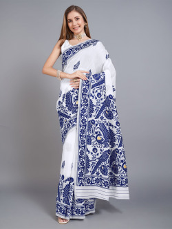 DIVASTRI Ethnic Motifs Pure Cotton Jamdani Saree