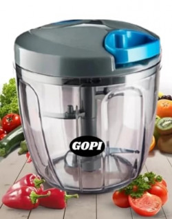 GOPI Bade Miya Vegetable & Fruit Chopper Big Size Summer Color Dori Handy Manual Quick Vegetable & Fruit Chopper (1 XXL, 1000ml),Blue
