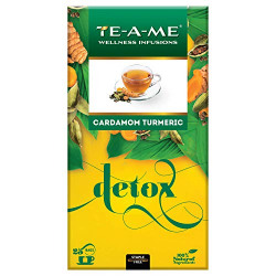 TE-A-ME DETOX CARDAMON TURMERIC TEA - 25 TEA BAGS | HERBAL TEA | HERBAL TEA FOR WEIGHT LOSS | HERBAL TEA BAGS | 100% CAFFEINE FREE TEA
