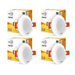 WIPRO GARNET 3W LED MINI DOWNLIGHT | GREEN | COMPACT DESIGN WITH 120 BEAM ANGLE | RECESSED DOWN LIGHT FOR FALSE CEILING | CUTOUT - 2.3 INCH | PACK OF 4