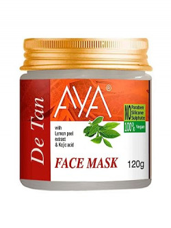 AYA Detan Face Mask, 120 g | For Skin Brightening, Cleansing, Smoothening, Deep Pore Cleansing Moisturizing Face Mask For All Skin Types | No Paraben, No Silicone, No Sulphate